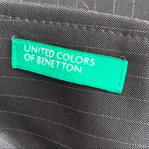 United Colors of Benetton Classic Pin Stripe Skirt Black Sz 10 - Picture 12 of 14